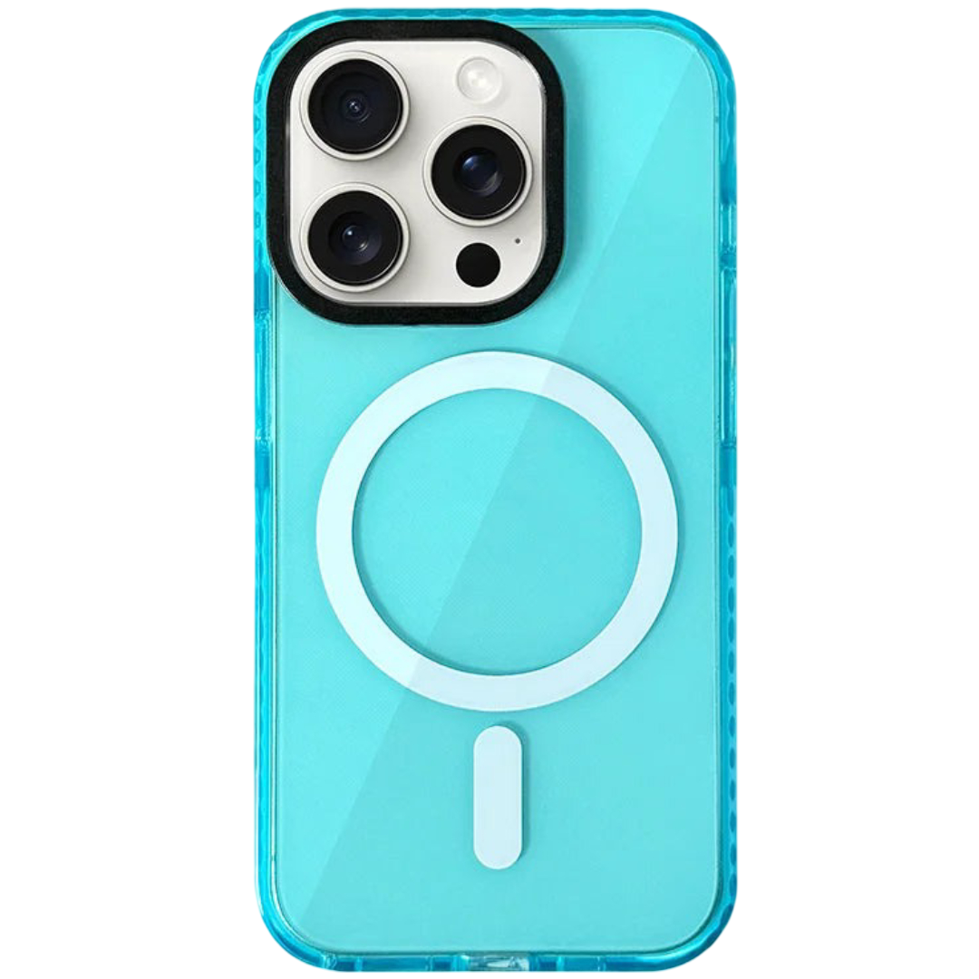 Transparent Neon blue iphone