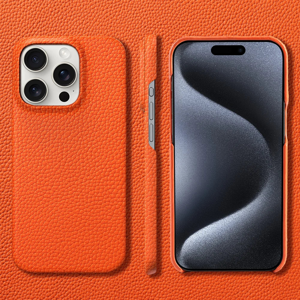 cuir orange iphone magsafe