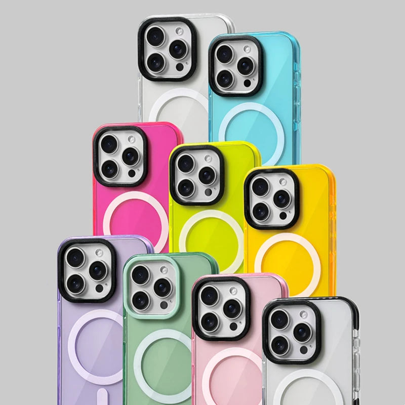 Transparent Neon white iphone