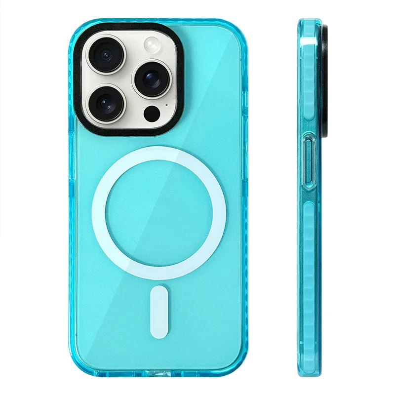 Transparent Neon blue iphone