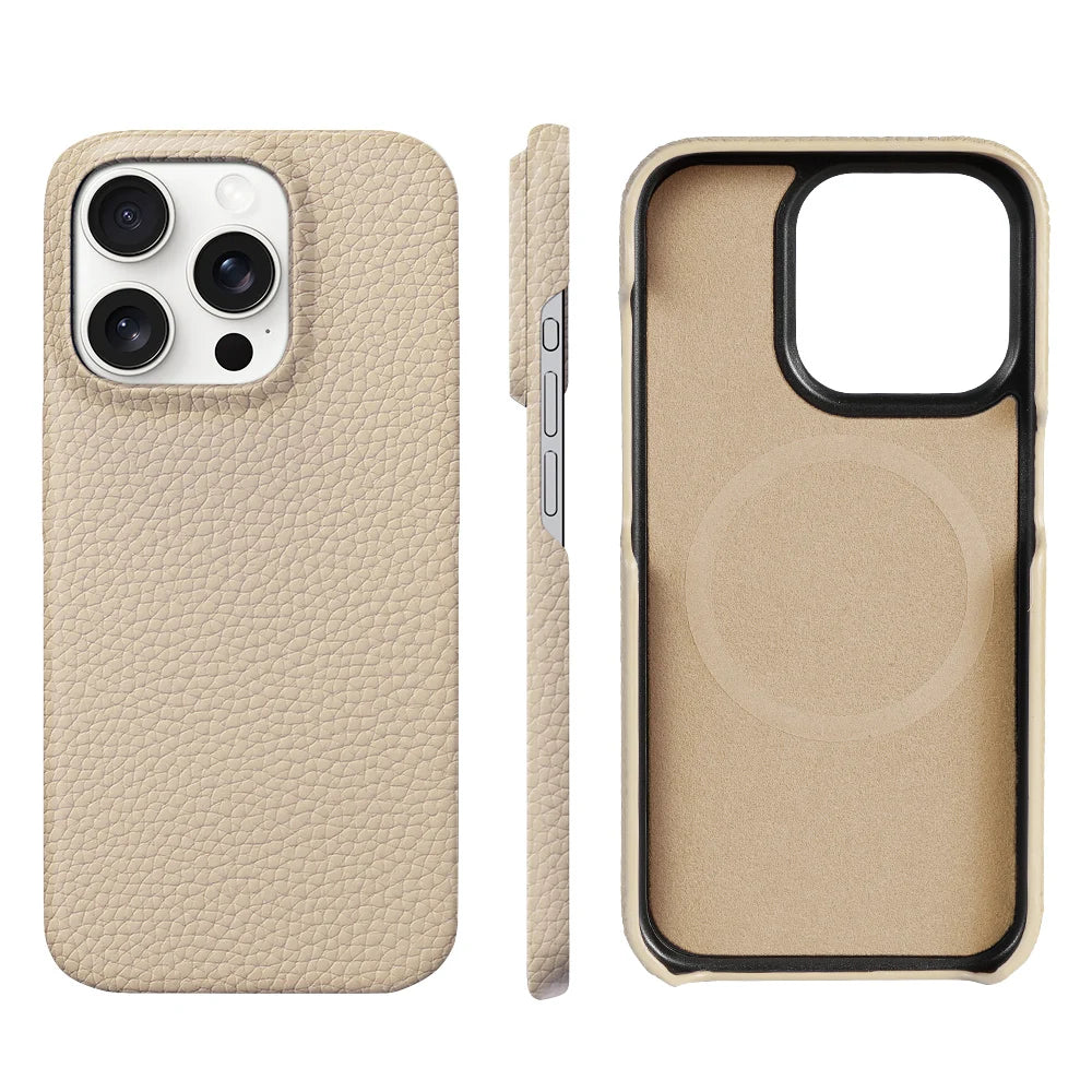 cuir beige iphone magsafe