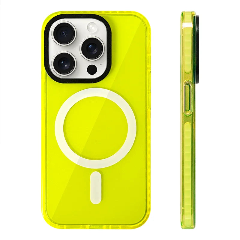 Transparent Neon yellow iphone