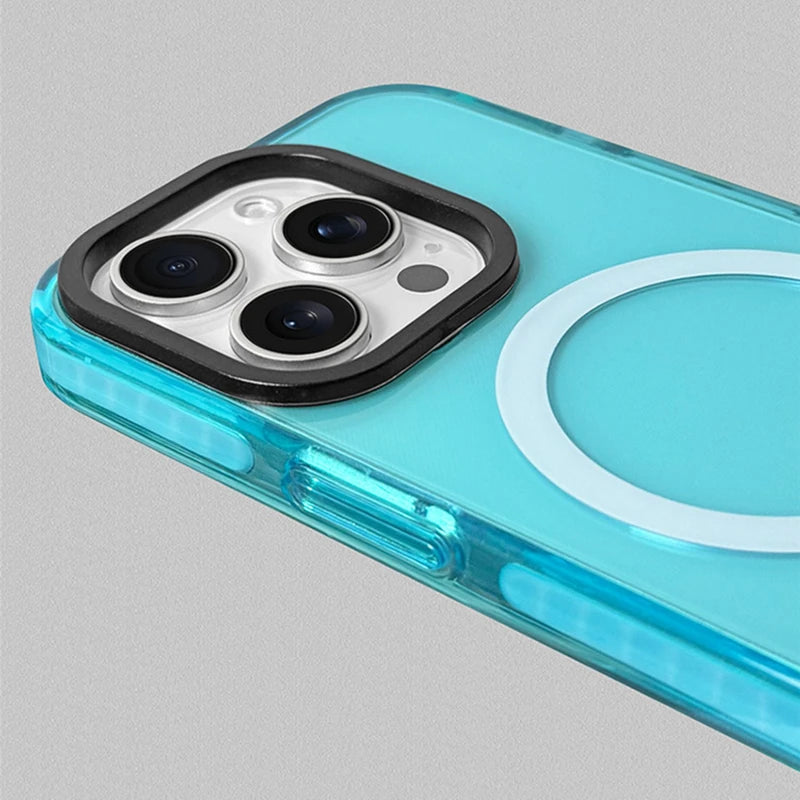Transparent Neon blue iphone