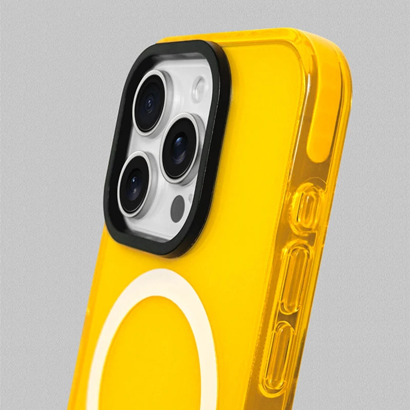 Transparent Neon orange iphone
