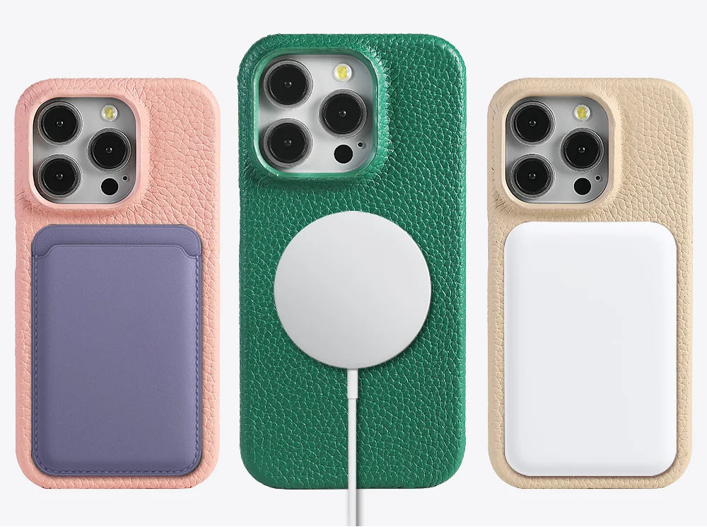 cuir orange iphone magsafe