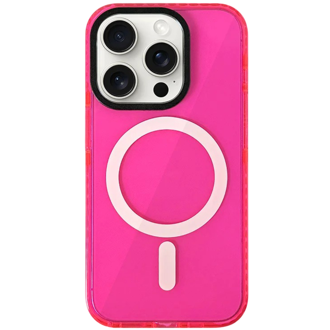 Transparent Neon pink iphone