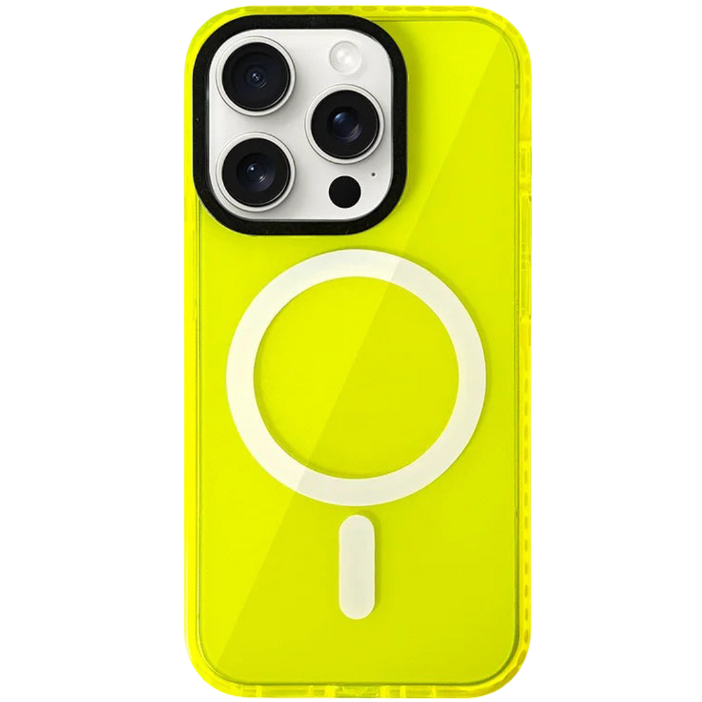 Transparent Neon yellow iphone
